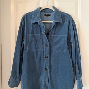 Madewell Blue Corduroy Cotton Button-Up Shirt
